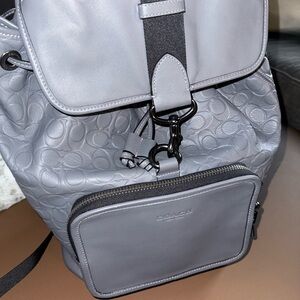 Coach Racer all Leather  Gray Men's Backpack